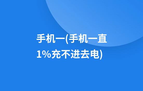 手机一(手机一直1%充不进去电)